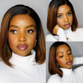 [amanda_tm]'s Special Link PreMax Wigs | Brown Highlight Silky Blunt Cut Bob Glueless Lace Wig With Pre-Bleached Pre-Plucked Pre-Cut Lace