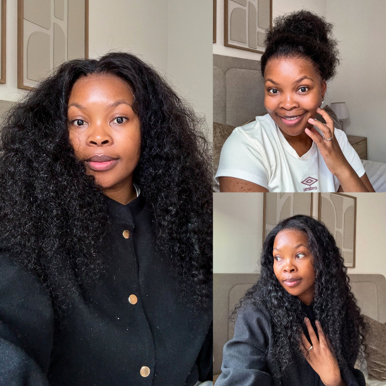 [mrs.minnie_m]'s Special Link PreMax Wigs | Flexi-Fit Invisi Drawstring Cap 360 Lace HD Lace Natural Black & Brown Highlights Water Wave Wig Pre-Cut Lace