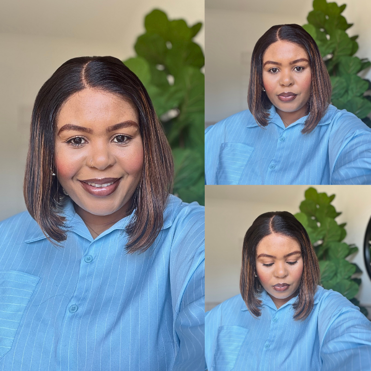 [casendra.__m]'s Special Link PreMax Wigs | Brown Highlight Silky Blunt Cut Bob Glueless Lace Wig With Pre-Bleached Pre-Plucked Pre-Cut Lace