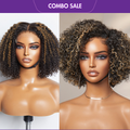 2 For 1 | 4C Edges Highlight Afro Curls 5x5 Closure HD Lace Wig +Hot Pixie Curly HD Lace Wig