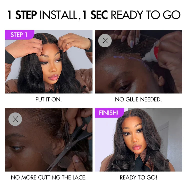 [azeegreen]'s Special Link VolumeMAX™ 200% Density Ready to Go Yaki Straight Glueless Minimalist HD Lace Short Bob Wig Pre-Cut Lace