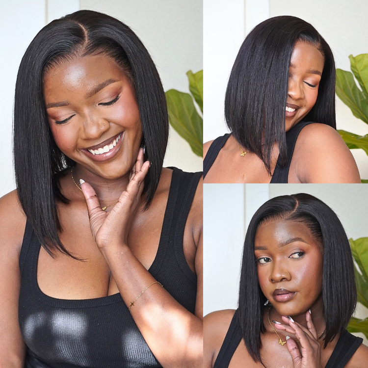 [asha_sebyayi]'s Special Link NatureMAX™ Silky Blunt Cut Bob Glueless Ear-to-ear 13x4 HD Lace Front Wig Pre-Cut Lace Flexi-Fit Drawstring Cap