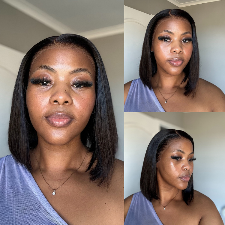 [akualubelo]'s Special Link NatureMAX™ Silky Blunt Cut Bob Glueless Ear-to-ear 13x4 HD Lace Front Wig Pre-Cut Lace Flexi-Fit Drawstring Cap