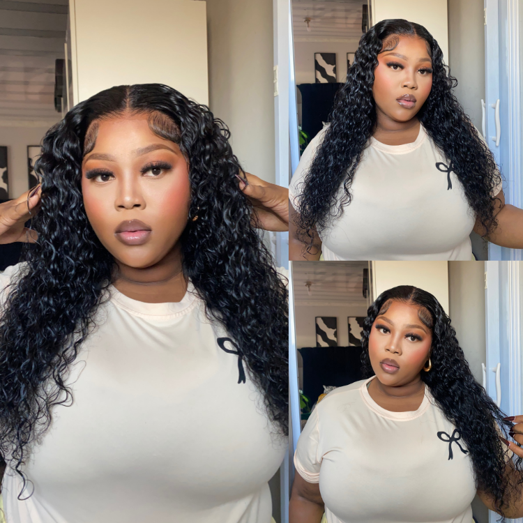 [mandy.hagan_]'s Special Link VolumeMAX™ 180% / 220% Density Water Wave Glueless Flexi-Fit Drawstring 13x4 Frontal Lace Fluffy Curly Wig Pre-Cut Lace