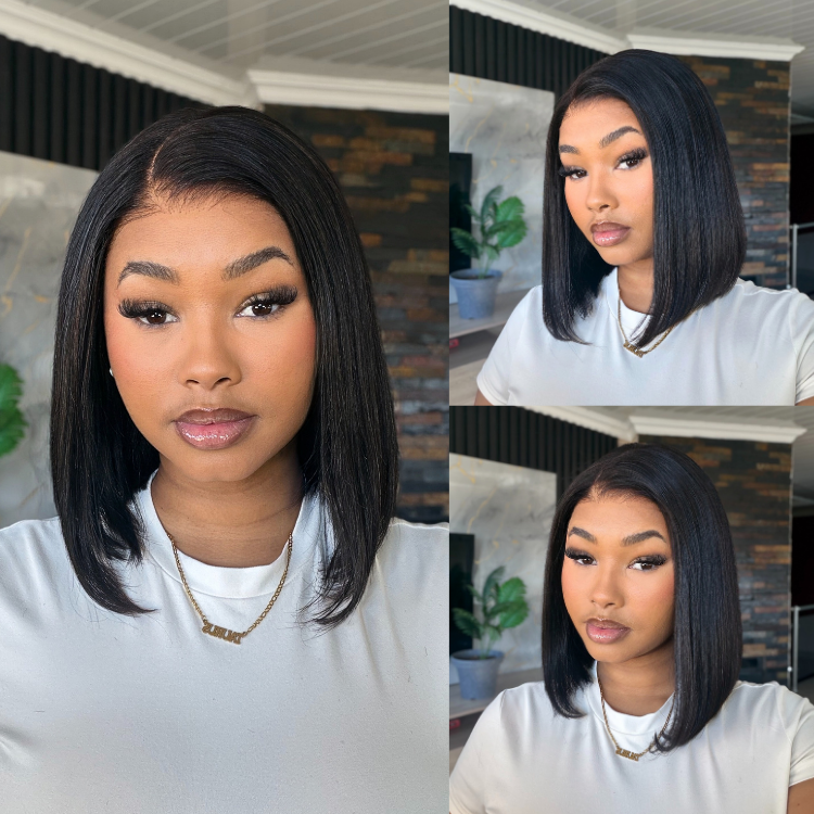 [beyonda_xx]'s Special Link NatureMAX™ Silky Blunt Cut Bob Glueless Ear-to-ear 13x4 HD Lace Front Wig Pre-Cut Lace Flexi-Fit Drawstring Cap