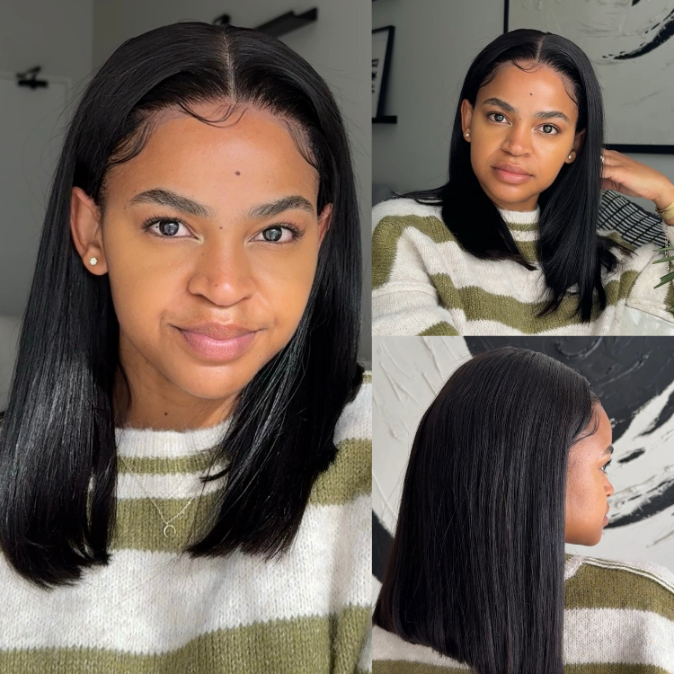 [tshego_chale]'s Special Link Vietnamese Hair Super Double Drawn Silky Straight Bob Wig Flexi-Fit Drawstring Cap 5x5 Closure Lace