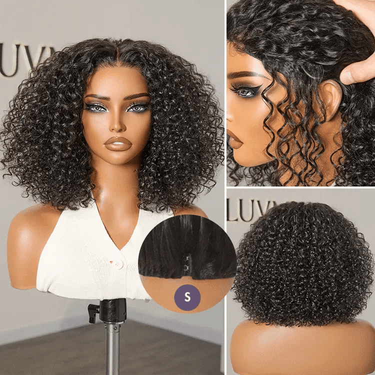 1 Sec Install Wig | 180% Density ReadytoGo Soft Deep Curl Bob Glueless 4x4 Closure Lace Wig