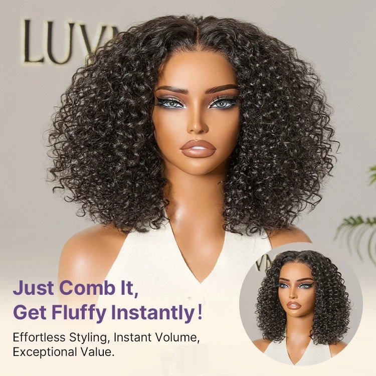 1 Sec Install Wig | 180% Density ReadytoGo Soft Deep Curl Bob Glueless 4x4 Closure Lace Wig