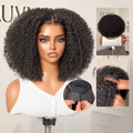 Pre-do Lagos Hairline Flexi Fit Invisi Drawstring Cap 250% Density Natural Black Jerry Curl Glueless 13x4 Frontal HD Lace 14 inches Wig Pre-Cut Lace
