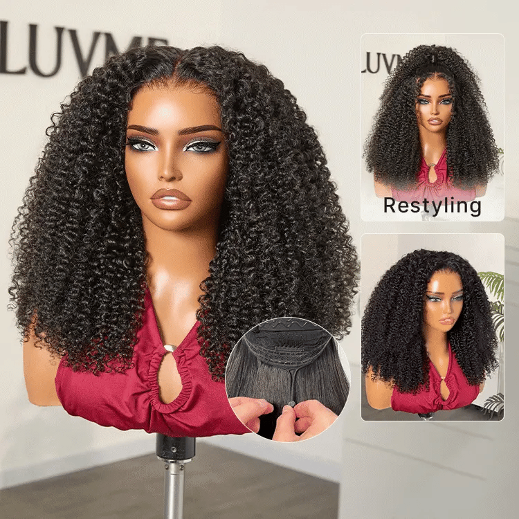 [_lerato24]'s Special Link VolumeMAX™ 250% Density Flexi Fit Invisi Drawstring Cap Glueless 13X4 Frontal Lace HD Lace Kinky Curly Wig