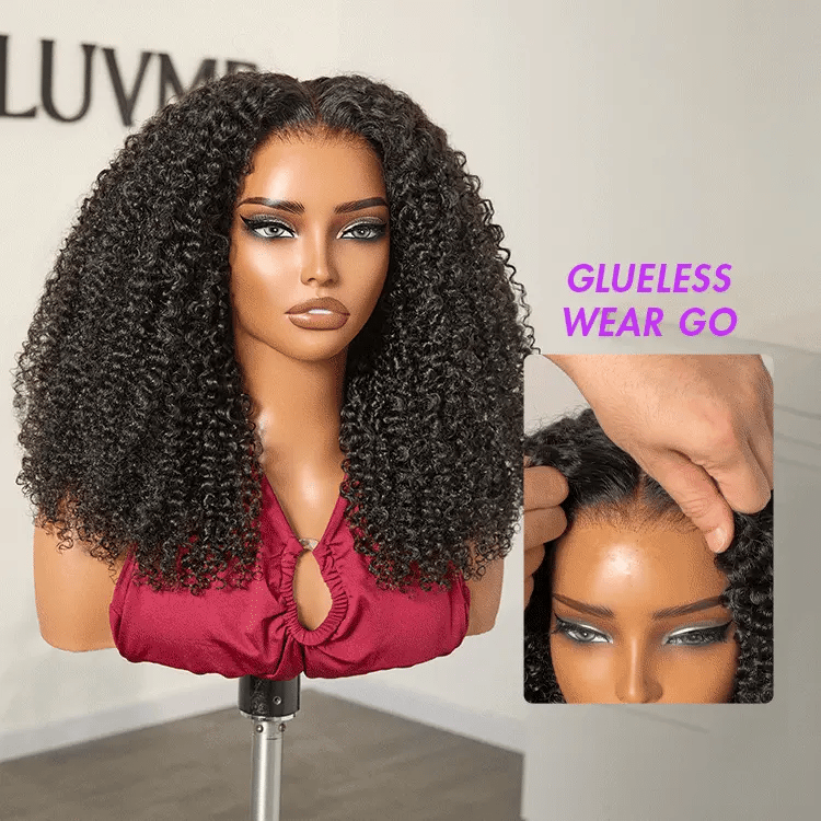 [noluuu_]'s Special Link VolumeMAX™ 250% Density Flexi Fit Invisi Drawstring Cap Glueless 13X4 Frontal Lace HD Lace Kinky Curly Wig