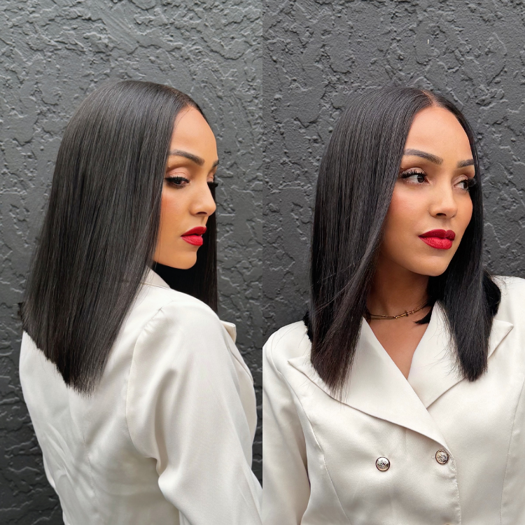 [morgantasneem]'s Special Link Vietnamese Hair Super Double Drawn Silky Straight Bob Wig Flexi-Fit Drawstring Cap 5x5 Closure Lace