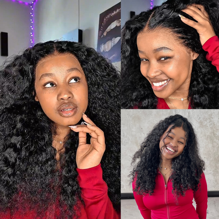 [asi.mbonge]'s Special Link VolumeMAX™ 180% / 220% Density Water Wave Glueless Flexi-Fit Drawstring 13x4 Frontal Lace Fluffy Curly Wig Pre-Cut Lace