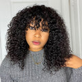 Worth | True Scalp Short Water Wave No Lace Glueless Wig with Curly Bangs