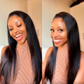 [mayenzikay]'s Special Link Pre-do Lagos Hairline Flexi Fit Invisi Drawstring Cap Natural Black & Copper Ombre Highlights Silky Straight Glueless 13x4 Frontal HD Lace Wig Pre-Cut Lace