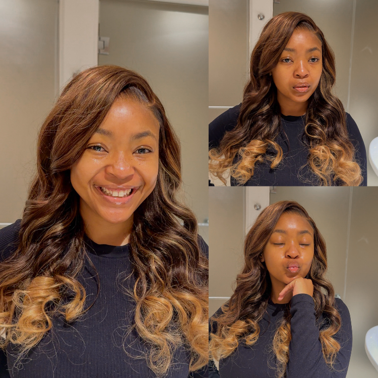 [kim.moleleki]'s Special Link SouthKiss All-Day Comfort™ Wig 180% Density Sun-Kissed Blonde Ombre Highlight Loose Body Wave Glueless 7x6 Closure HD Lace Wig Pre-Cut Lace