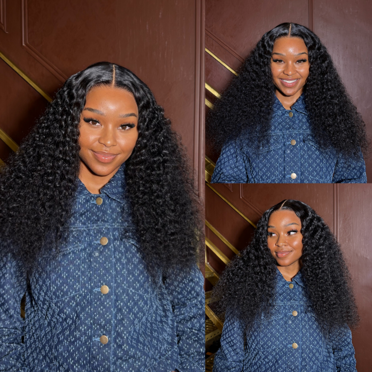 [ytryn_mokone]'s Special Link VolumeMAX™ 180% / 220% Density Water Wave Glueless Flexi-Fit Drawstring 13x4 Frontal Lace Fluffy Curly Wig Pre-Cut Lace