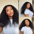 [remofilwe__]'s Special Link VolumeMAX™ 180% / 220% Density Water Wave Glueless Flexi-Fit Drawstring 13x4 Frontal Lace Fluffy Curly Wig Pre-Cut Lace
