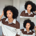 [_zeey_m]'s Special Link Pre-do Lagos Hairline Flexi Fit Invisi Drawstring Cap 250% Density Natural Black Kinky Curly Glueless 13x4 Frontal HD Lace 12 inches Wig Pre-Cut Lace