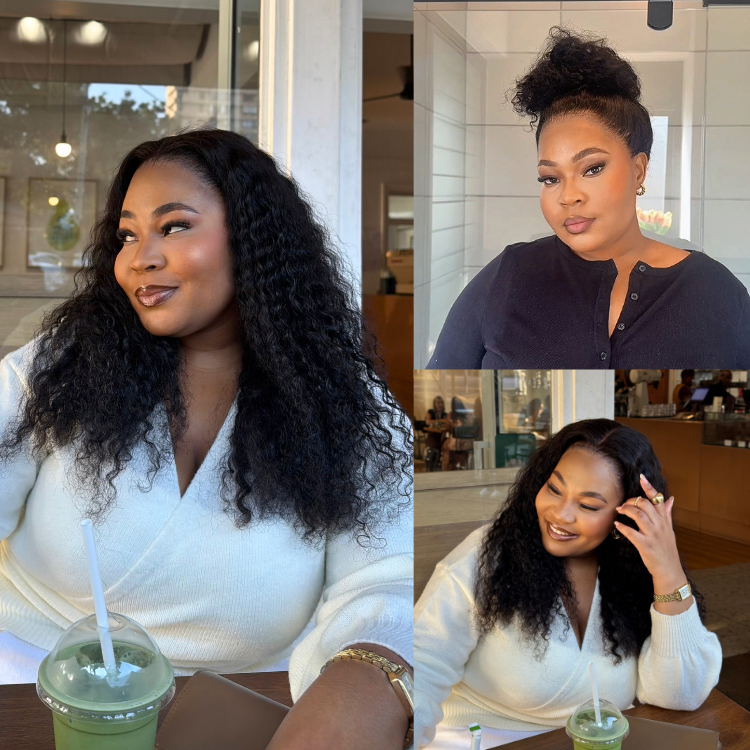 [_siphosihlee]'s Special Link PreMax Wigs | Flexi-Fit Invisi Drawstring Cap 360 Lace HD Lace Natural Black & Brown Highlights Water Wave Wig Pre-Cut Lace