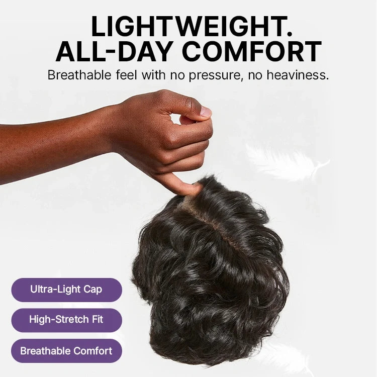 Beginner Friendly Natural Black Lightweight Roll Curl Glueless Minimalist HD Lace Short Pixie Cut Wig Pre Cut Lace