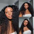 [mpho_pink]'s Special Link VolumeMAX™ 180% / 220% Density Water Wave Glueless Flexi-Fit Drawstring 13x4 Frontal Lace Fluffy Curly Wig Pre-Cut Lace