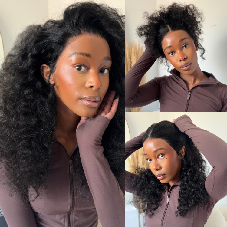 [sunnishinecafe]'s Special Link VolumeMAX™ 180% / 220% Density Water Wave Glueless Flexi-Fit Drawstring 13x4 Frontal Lace Fluffy Curly Wig Pre-Cut Lace