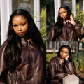 [maa.tladii]'s Special Link Pre-do Lagos Hairline Flexi Fit Invisi Drawstring Cap Natural Black & Copper Ombre Highlights Silky Straight Glueless 13x4 Frontal HD Lace Wig Pre-Cut Lace