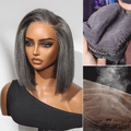 Worth I Salt and Pepper Glueless Minimalist HD Lace Bob Wig Pre-Cut Lace