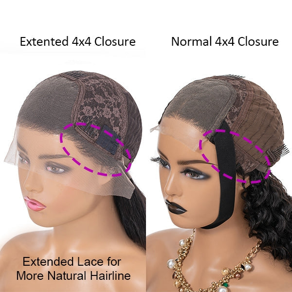 Outlet | Ombre Brown Color Body Wave Extented 4x4 Closure Lace Wig