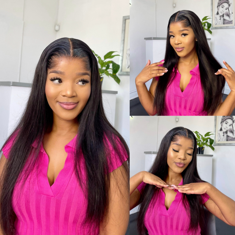 [noxx_zondi]'s Special Link Pre-do Lagos Hairline Flexi Fit Invisi Drawstring Cap Natural Black & Copper Ombre Highlights Silky Straight Glueless 13x4 Frontal HD Lace Wig Pre-Cut Lace