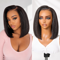 NatureMAX™ Silky Blunt Cut Bob Glueless Ear-to-ear 13x4 HD Lace Front Wig Pre-Cut Lace Flexi-Fit Drawstring Cap