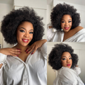 [_matshepo_]'s Special Link Pre-do Lagos Hairline Flexi Fit Invisi Drawstring Cap 250% Density Natural Black Kinky Curly Glueless 13x4 Frontal HD Lace 12 inches Wig Pre-Cut Lace