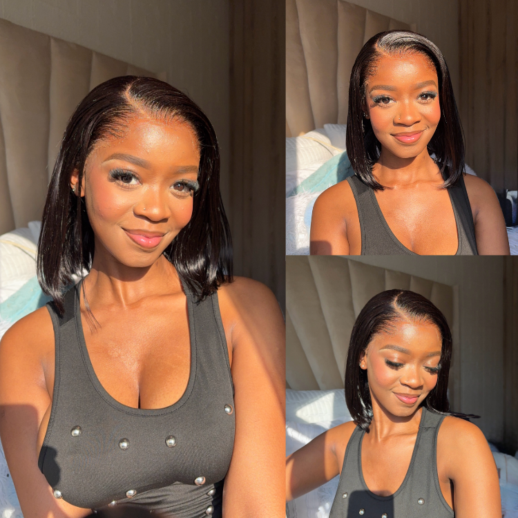 [paballo.letsapa]'s Special Link Pre-do Lagos Hairline Flexi Fit Invisi Drawstring Cap Silky Straight Bob 13x4 Frontal HD Lace Wig Pre-Cut Lace