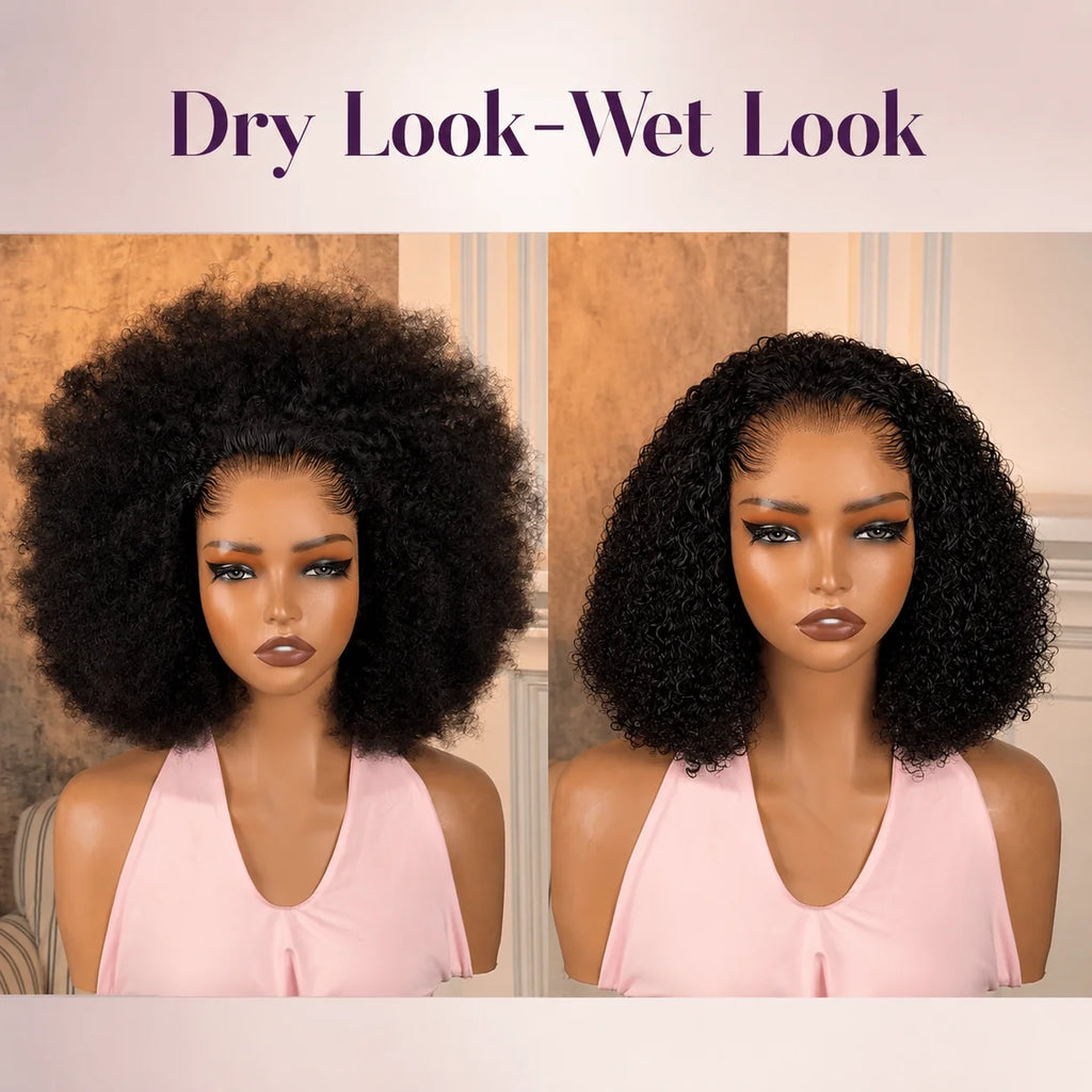 [lerato.s.lee.3]'s Special Link Pre-do Lagos Hairline Flexi Fit Invisi Drawstring Cap 250% Density Natural Black Kinky Curly Glueless 13x4 Frontal HD Lace 12 inches Wig Pre-Cut Lace