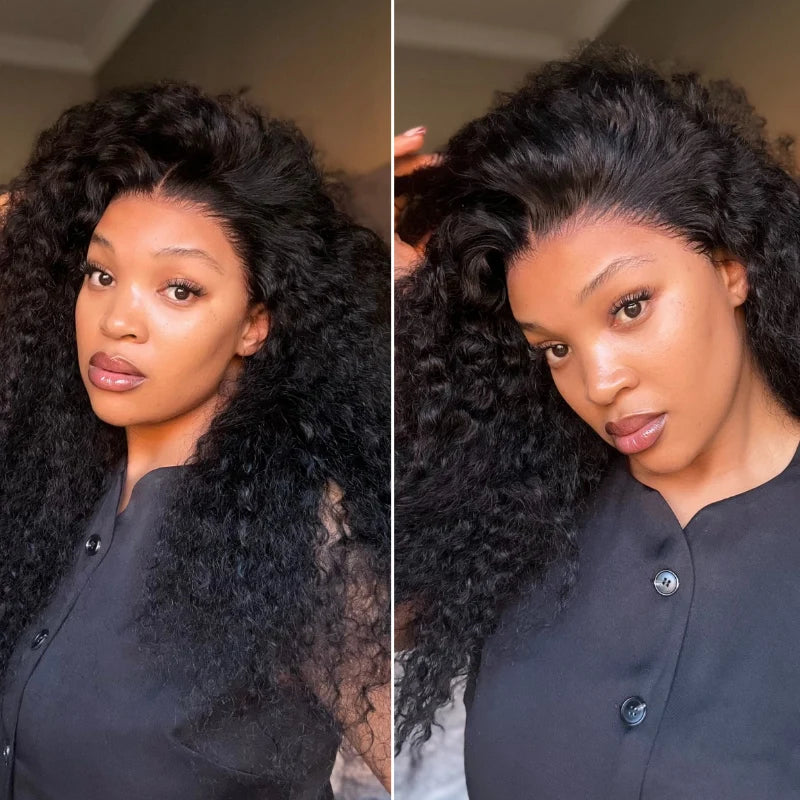[vumeka_]'s Special Link VolumeMAX™ 180% / 220% Density Water Wave Glueless Flexi-Fit Drawstring 13x4 Frontal Lace Fluffy Curly Wig Pre-Cut Lace