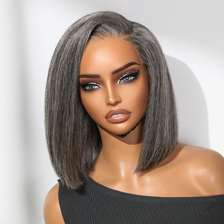 Worth I AiryFit™ Scalp Care Wigs -Salt and Pepper Glueless Minimalist HD Lace Bob Wig Pre-Cut Lace