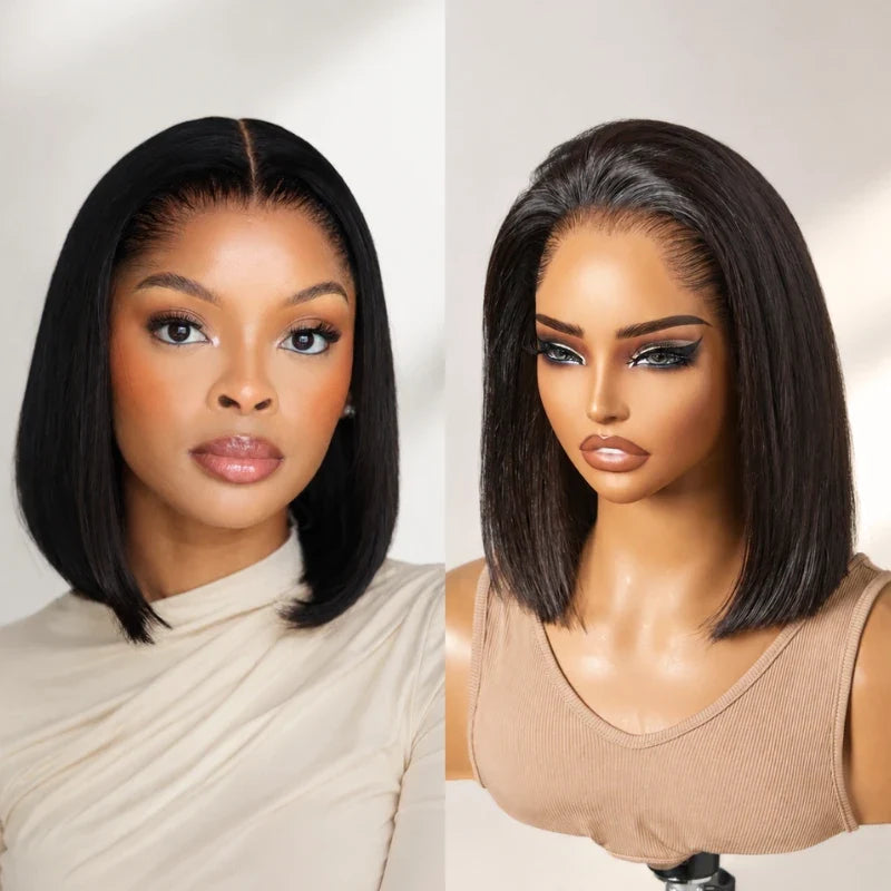 Pre-do Lagos Hairline Flexi Fit Invisi Drawstring Cap Silky Straight Bob 13x4 Frontal HD Lace Wig Pre-Cut Lace