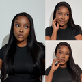 [Jenna]'s Special Link Pre-do Lagos Hairline Flexi Fit Invisi Drawstring Cap Natural Black & Copper Ombre Highlights Silky Straight Glueless 13x4 Frontal HD Lace Wig Pre-Cut Lace
