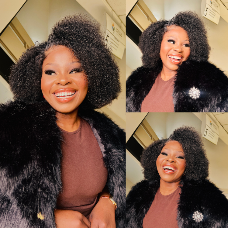 [Keabetswe]'s Special Link Pre-do Lagos Hairline Flexi Fit Invisi Drawstring Cap 250% Density Natural Black Kinky Curly Glueless 13x4 Frontal HD Lace 12 inches Wig Pre-Cut Lace
