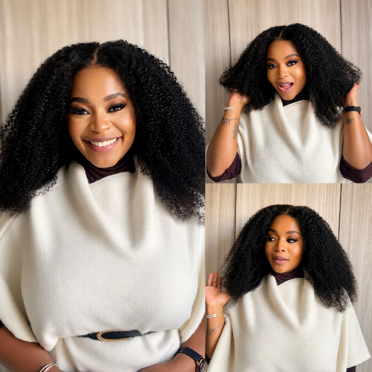 [fey_thulare]'s Special Link VolumeMAX™ 250% Density Flexi Fit Invisi Drawstring Cap Glueless 13X4 Frontal Lace HD Lace Kinky Curly Wig