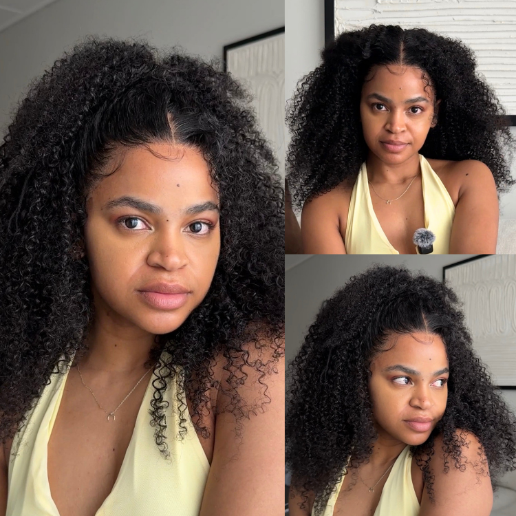 [tshego_chale]'s Special Link VolumeMAX™ 250% Density Flexi Fit Invisi Drawstring Cap Glueless 13X4 Frontal Lace HD Lace Kinky Curly Wig