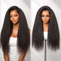 Pre-do Lagos Hairline Flexi Fit Invisi Drawstring Cap 200% Density Kinky Straight Glueless 13x4 Frontal Lace Wig Pre-Cut Lace