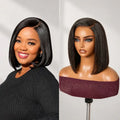 VolumeMAX™ 200% Density Ready to Go Yaki Straight Glueless Minimalist HD Lace Short Bob Wig Pre-Cut Lace
