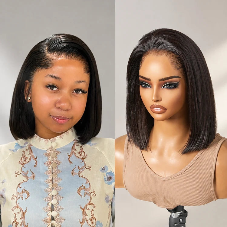 Pre-do Lagos Hairline Flexi Fit Invisi Drawstring Cap Silky Straight Bob 13x4 Frontal HD Lace Wig Pre-Cut Lace