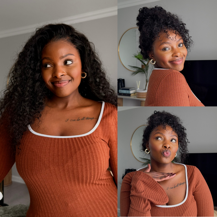 [lifew._rato]'s Special Link PreMax Wigs | Flexi-Fit Invisi Drawstring Cap 360 Lace HD Lace Natural Black & Brown Highlights Water Wave Wig Pre-Cut Lace