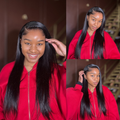 [ytryn_mokone]'s Special Link Pre-do Lagos Hairline Flexi Fit Invisi Drawstring Cap Natural Black & Copper Ombre Highlights Silky Straight Glueless 13x4 Frontal HD Lace Wig Pre-Cut Lace