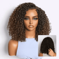VolumeMAX™ 200% Density ReadytoGo Beginner Friendly Ombre Blonde Fluffy Curly Glueless 5x5 Closure Lace HD Lace 14 inches C Part Wig