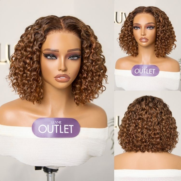 Worth I Brown Highlight Deep Curly Glueless 5x5 Closure Pre-Cut Lace Wig
