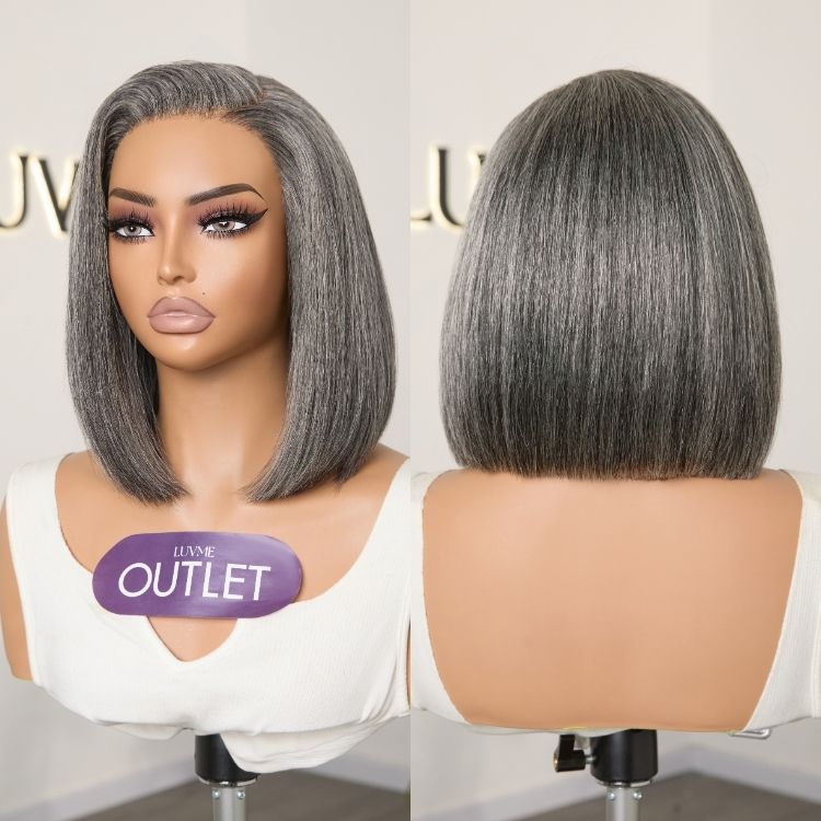 Worth I AiryFit™ Scalp Care Wigs -Salt and Pepper Glueless Minimalist HD Lace Bob Wig Pre-Cut Lace